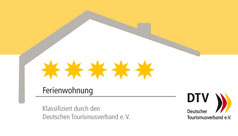 Alle unsere Ferienwohnungen sind mit 5 Sternen klassifiziert.
